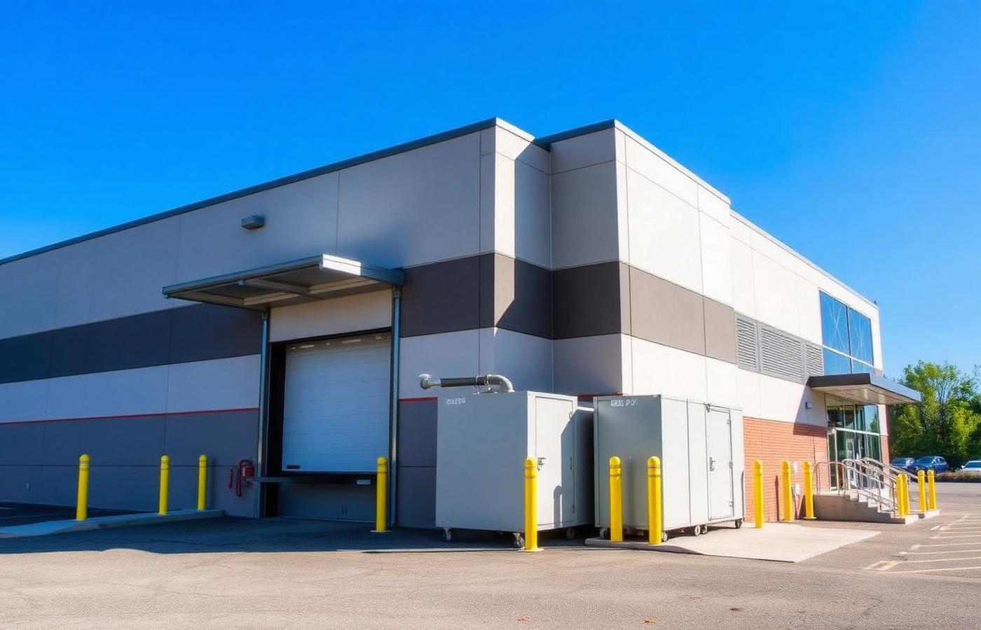 Commercial property loading dock and waste enclosure